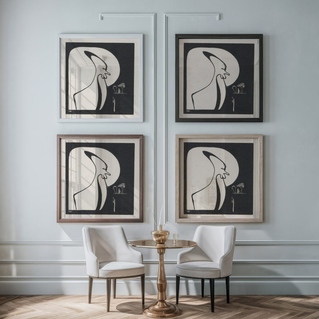 Geabstraheerde figuur 1915 Erich Wichmann framed posters mockup