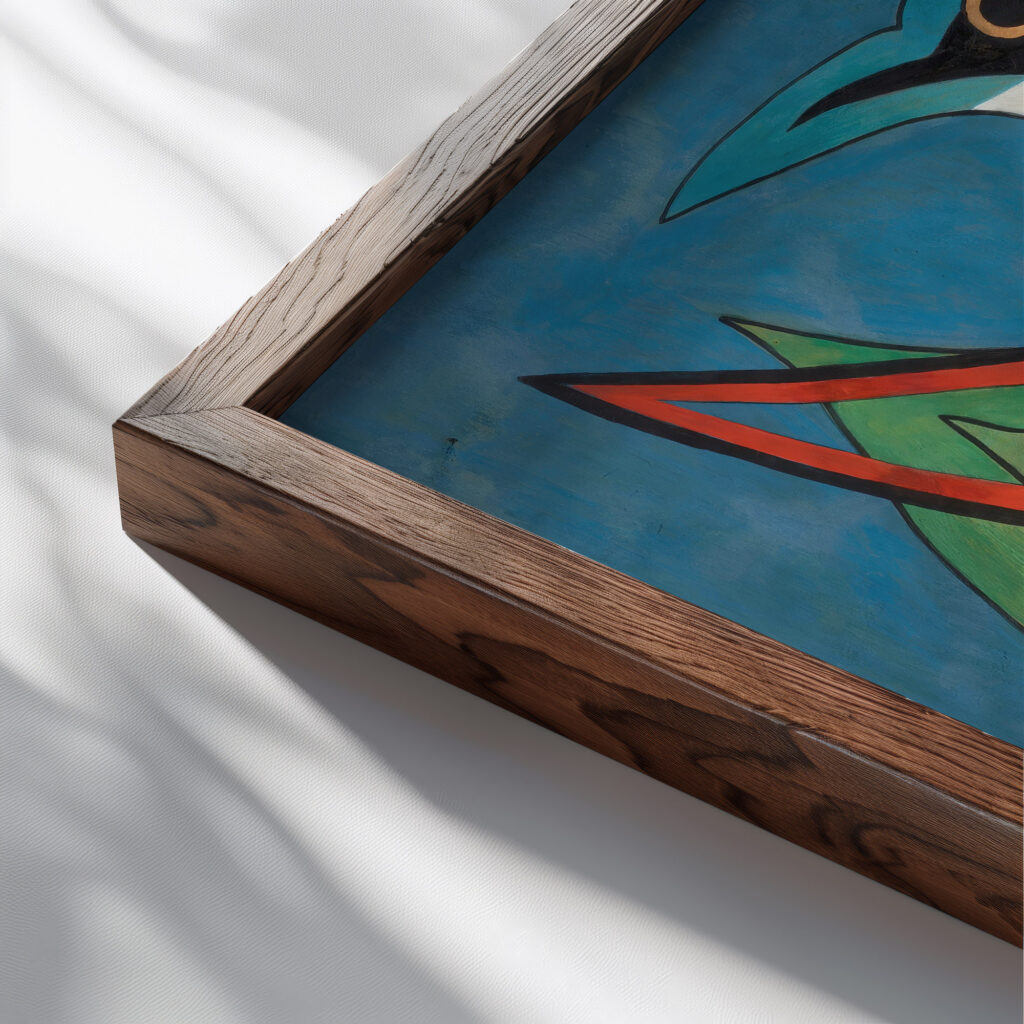 Geai bleu circa 1938 1939 Francis Picabia close up dark wood mockup