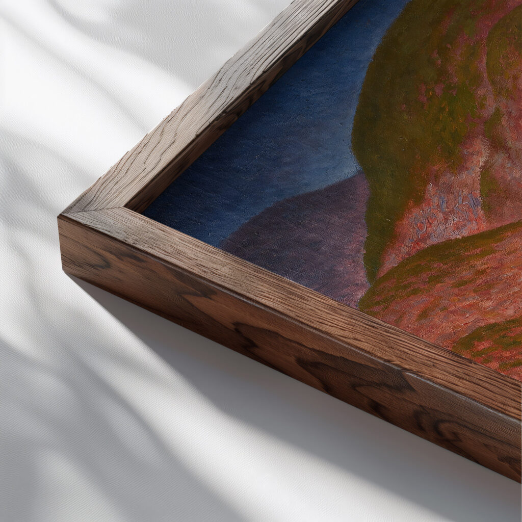 Gebirgsdorf in Mazedonien 1918 Gustav Wunderwald close up dark wood mockup