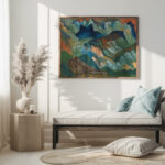 Gebirgslandschaft mit rotem Himmel August Babberger 5 mockup