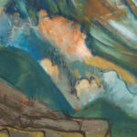 Gebirgslandschaft mit rotem Himmel August Babberger 8 mockup