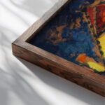 Gelbe Hauser 1909 Alexej von Jawlensky close up dark wood mockup