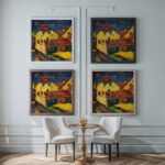Gelbe Hauser 1909 Alexej von Jawlensky framed posters mockup
