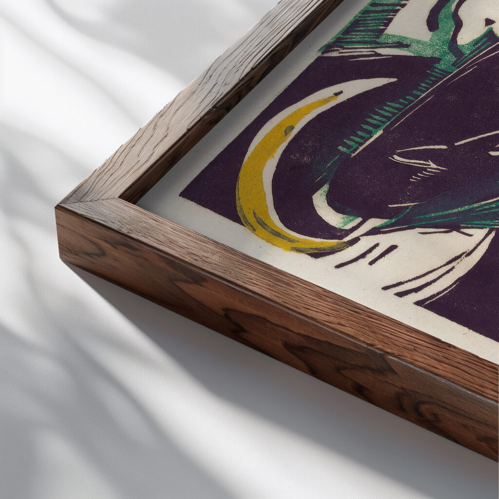 Genesis II Schopfungsgeschichte II April 1914 Franz Marc close up dark wood mockup