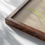 Geniuses in Sunrays 1914 16 Edvard Munch close up dark wood mockup