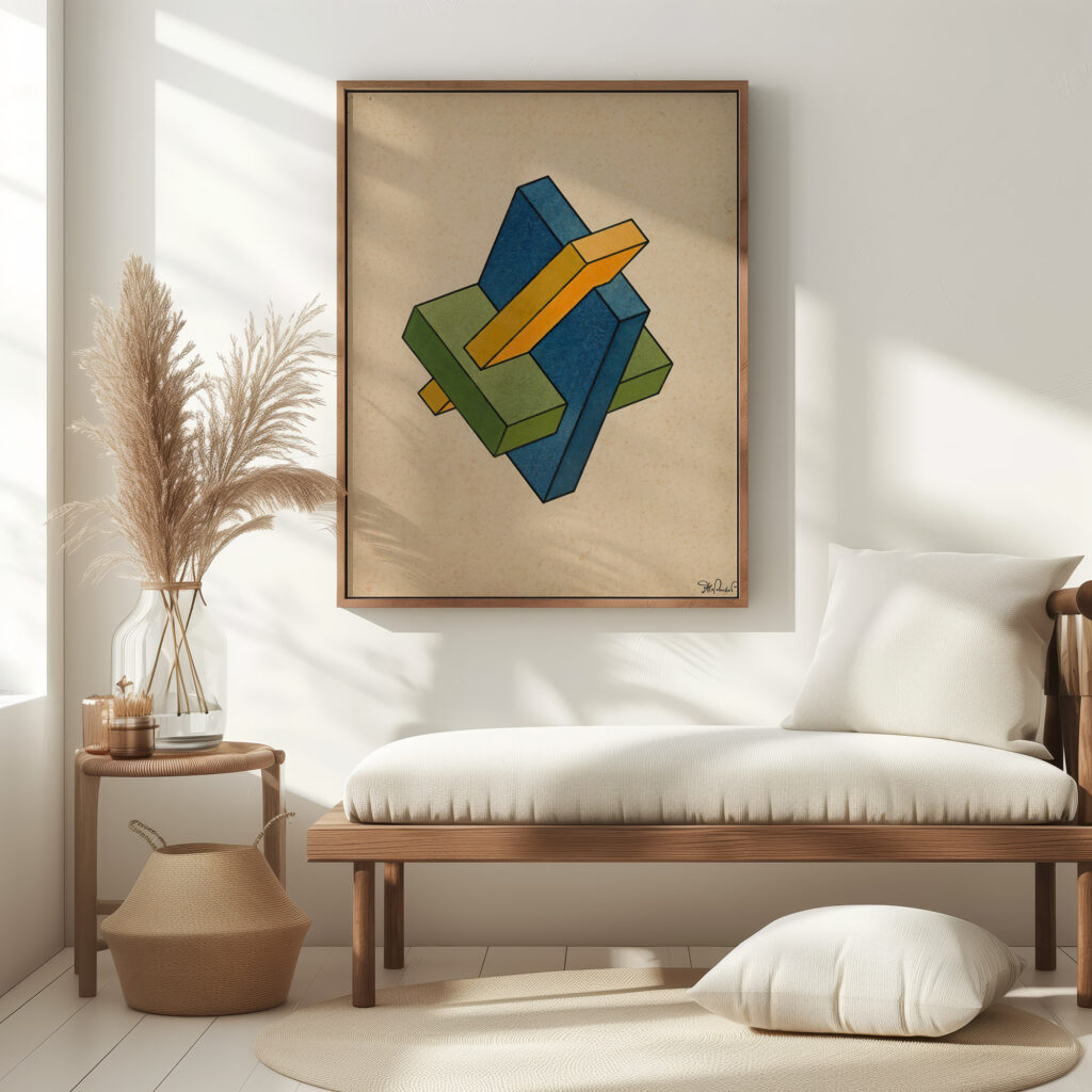 Geometric composition Yakov Chernikhov 5 mockup
