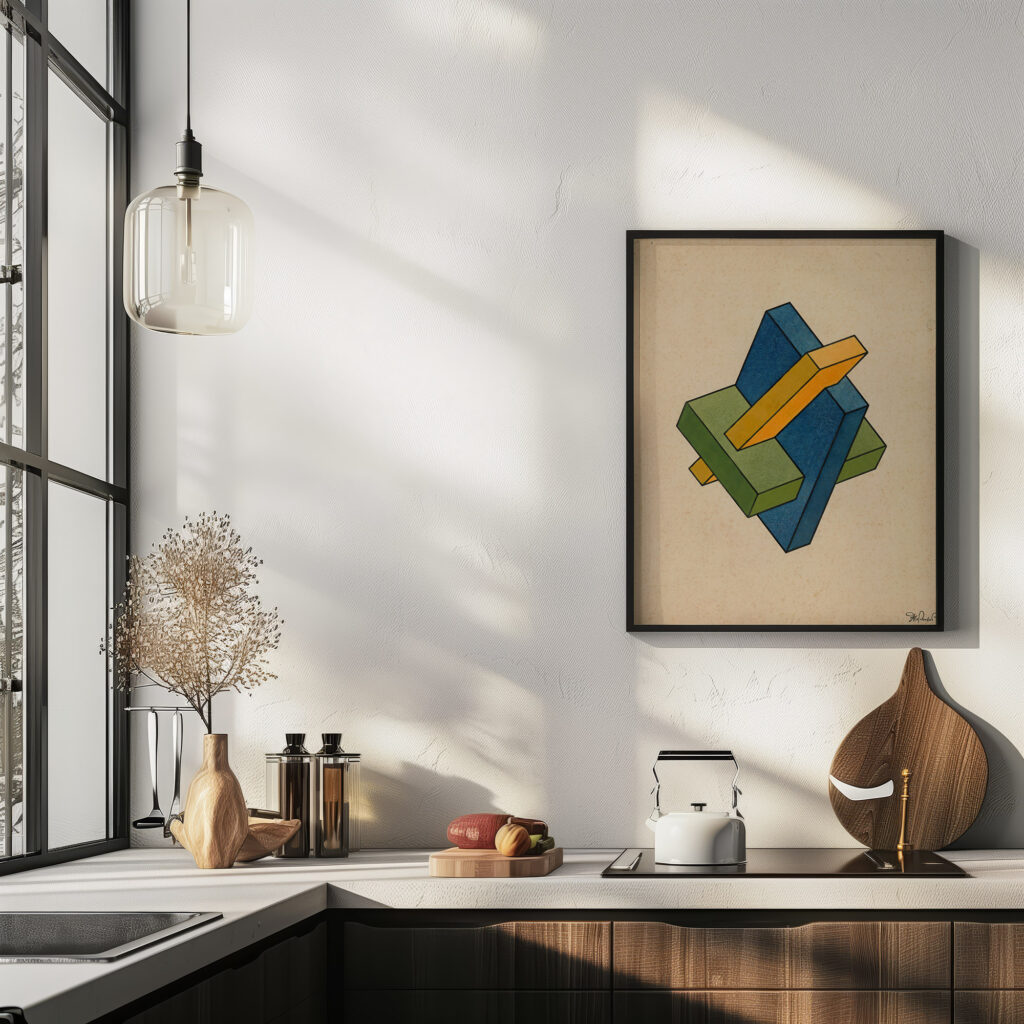 Geometric composition Yakov Chernikhov 6 mockup