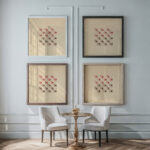 Geometric design for printed textile 1800–1818 Unknown framed posters mockup