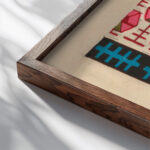 Geometric design for printed textile I 1800–1818 Unknown close up dark wood mockup