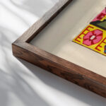 Geometric design for printed textile II 1800–1818 Unknown close up dark wood mockup