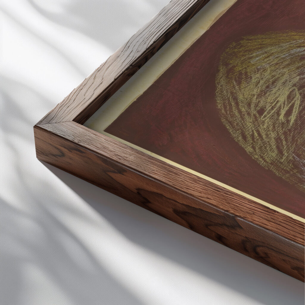 Geschopf aus der Moor Gegend D Creature of the Moorland D 1939 Paul Klee close up dark wood mockup