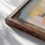 Gestaffelte Gruppe 1930 Oskar Schlemmer close up dark wood mockup