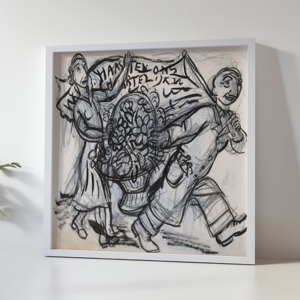 Gestel en vrouw met bloemstuk voor Paul Fierens 1937 Leo Gestel 5 mockup