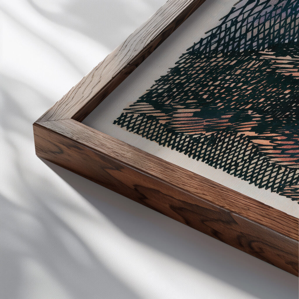 Gewitter around 1922 Karl Wiener close up dark wood mockup