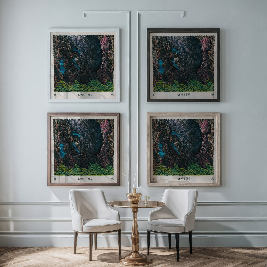 Gewitter around 1922 Karl Wiener framed posters mockup