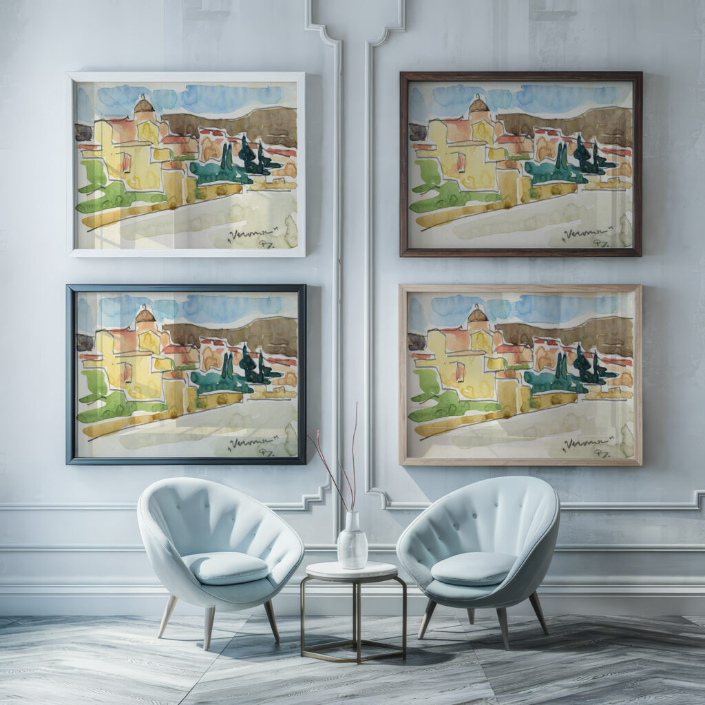 Gezicht op Verona 1906 Reijer Stolk framed posters mockup