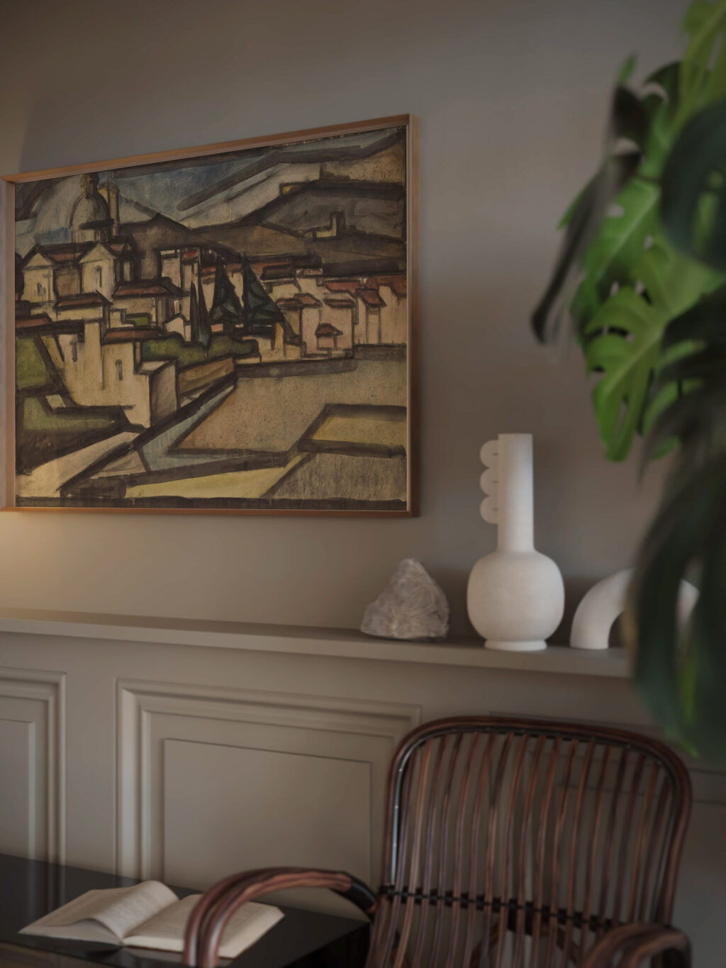 Gezicht op een Italiaanse stad 1920 Reijer Stolk video mockup