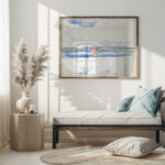 Gezicht op zee met boot 1902 Carel Nicolaas Storm van s Gravesande 5 mockup