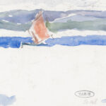 Gezicht op zee met boot 1902 Carel Nicolaas Storm van s Gravesande 8 mockup