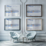 Gezicht op zee met boot 1902 Carel Nicolaas Storm van s Gravesande framed posters mockup