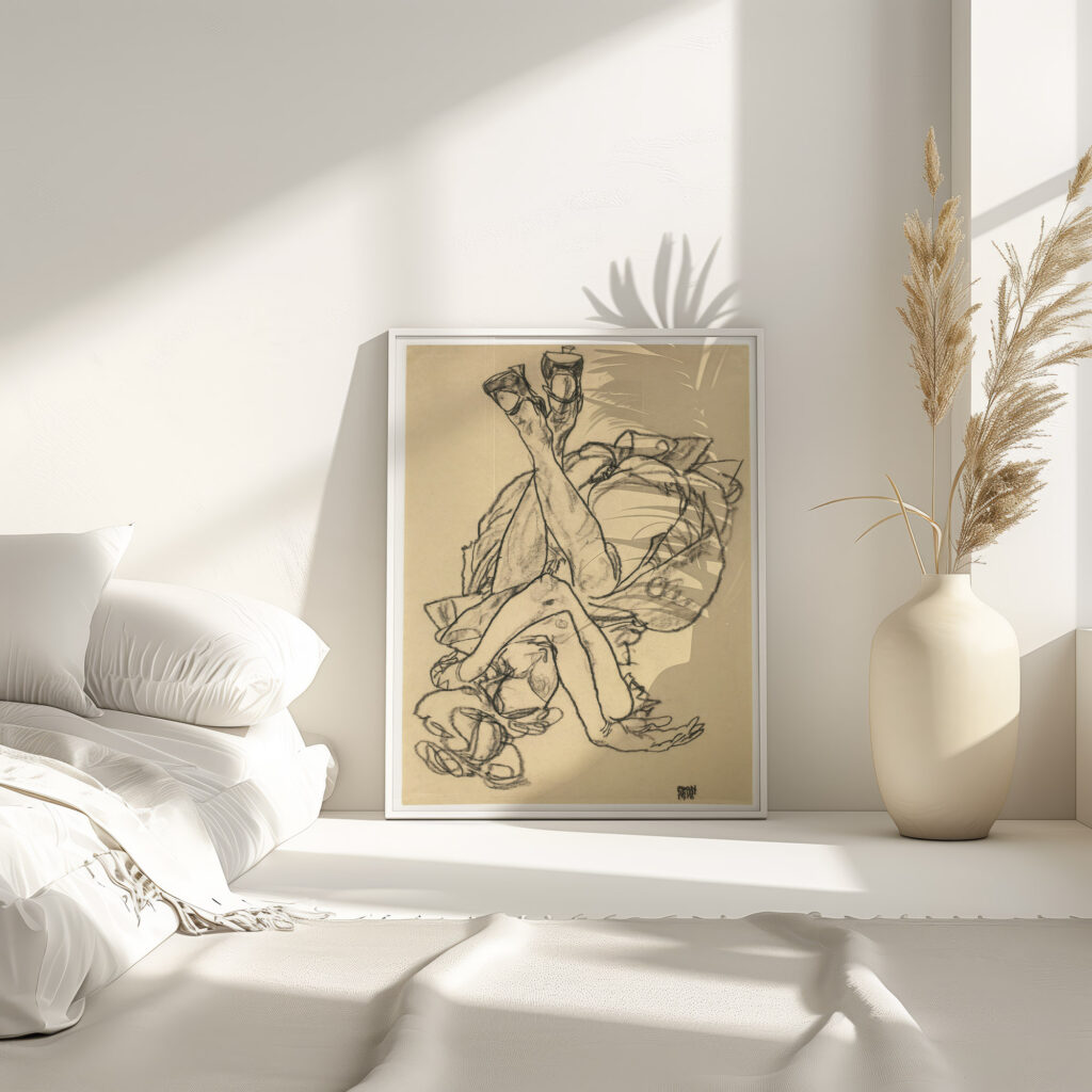 Girl Lying On Her Back With Crossed Arms And Legs 1918 Egon Schiele 4 mockup