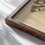 Girl Lying On Her Back With Crossed Arms And Legs 1918 Egon Schiele close up dark wood mockup