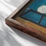 Girl and the Moon 1939 Karl Parsimagi close up dark wood mockup