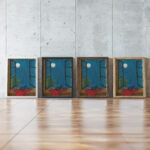 Girl and the Moon 1939 Karl Parsimagi framed posters mockup