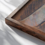 Girl in a Red Skirt 1931 Zolo Palugyay close up dark wood mockup