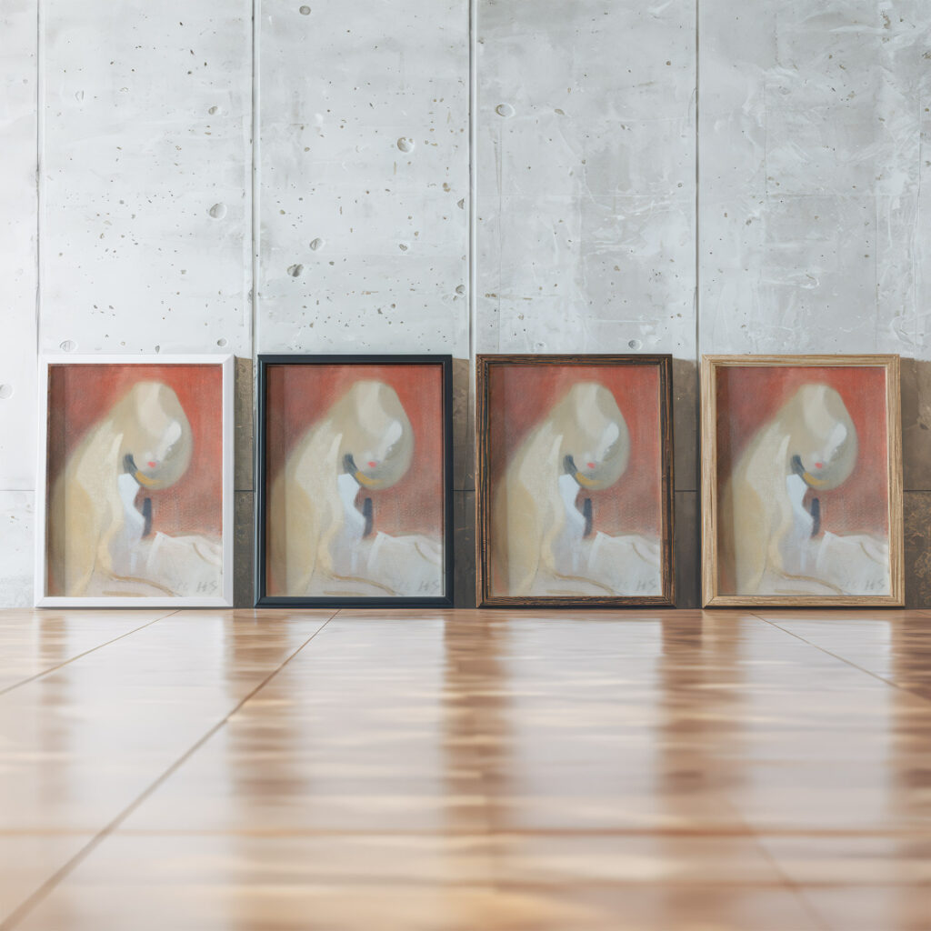 Girl with Blonde Hair 1916 Helene Schjerfbeck framed posters mockup