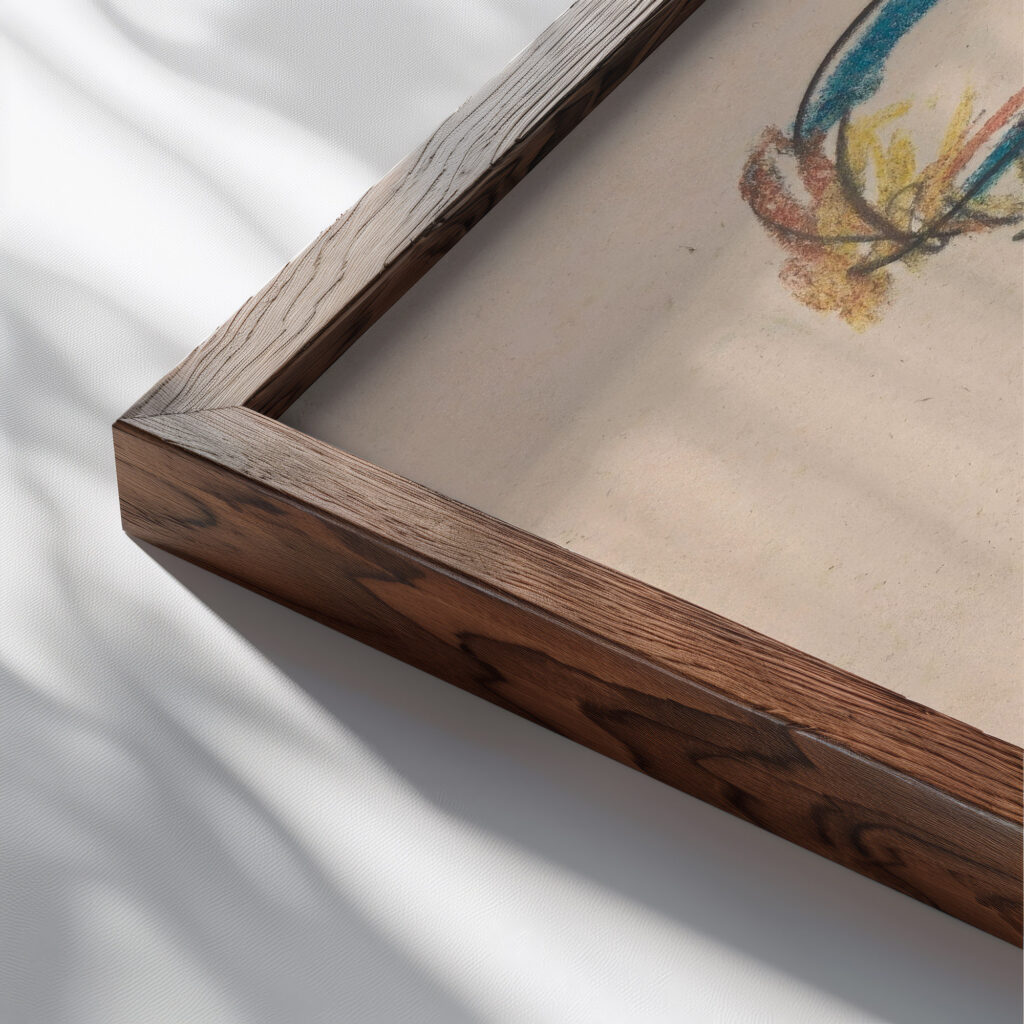 Girl with Cat Jules Schmalzigaug close up dark wood mockup