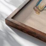 Girl with Cat Jules Schmalzigaug close up dark wood mockup