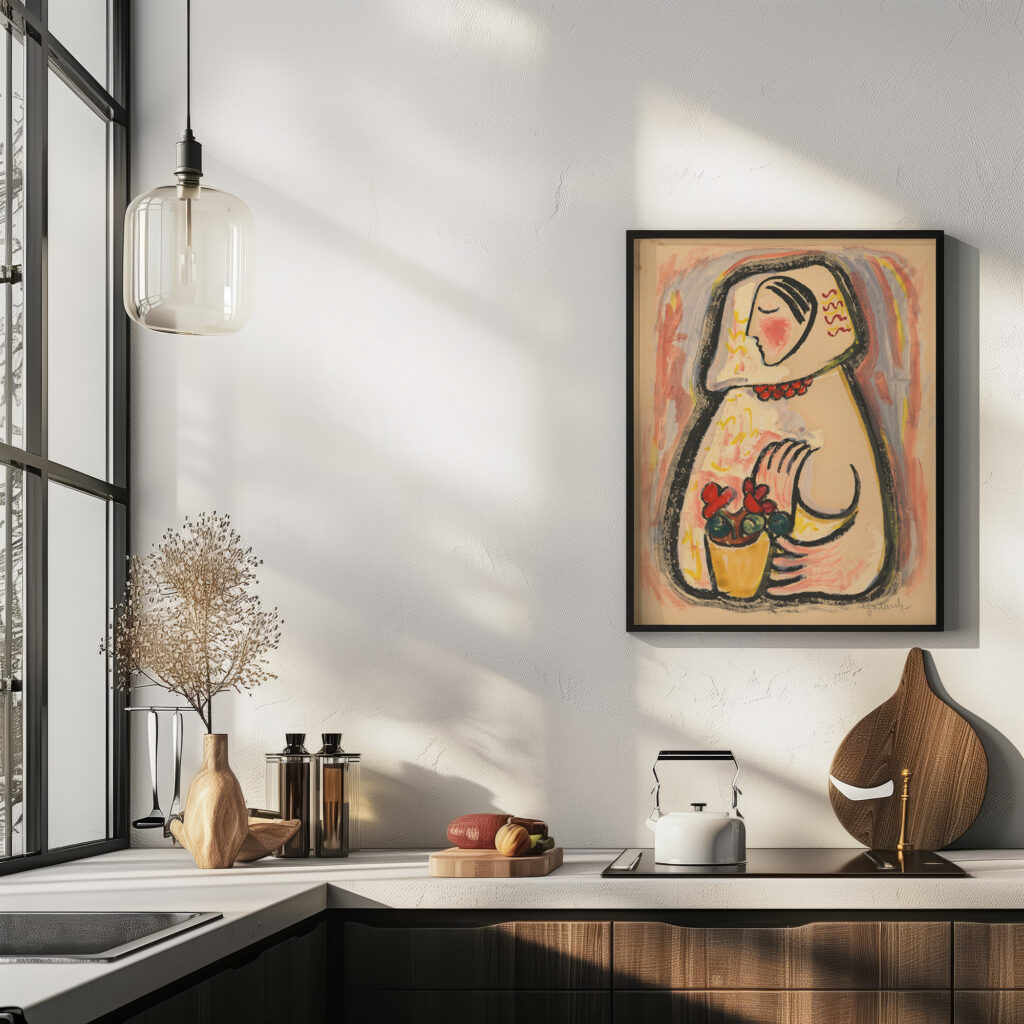 Girl with a basket of flowers 1937 1938 Mikulas Galanda 6 mockup