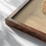 Girls Head 1930 Mikulas Galanda close up dark wood mockup