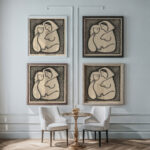 Girls head 1938 Mikulas Galanda framed posters mockup