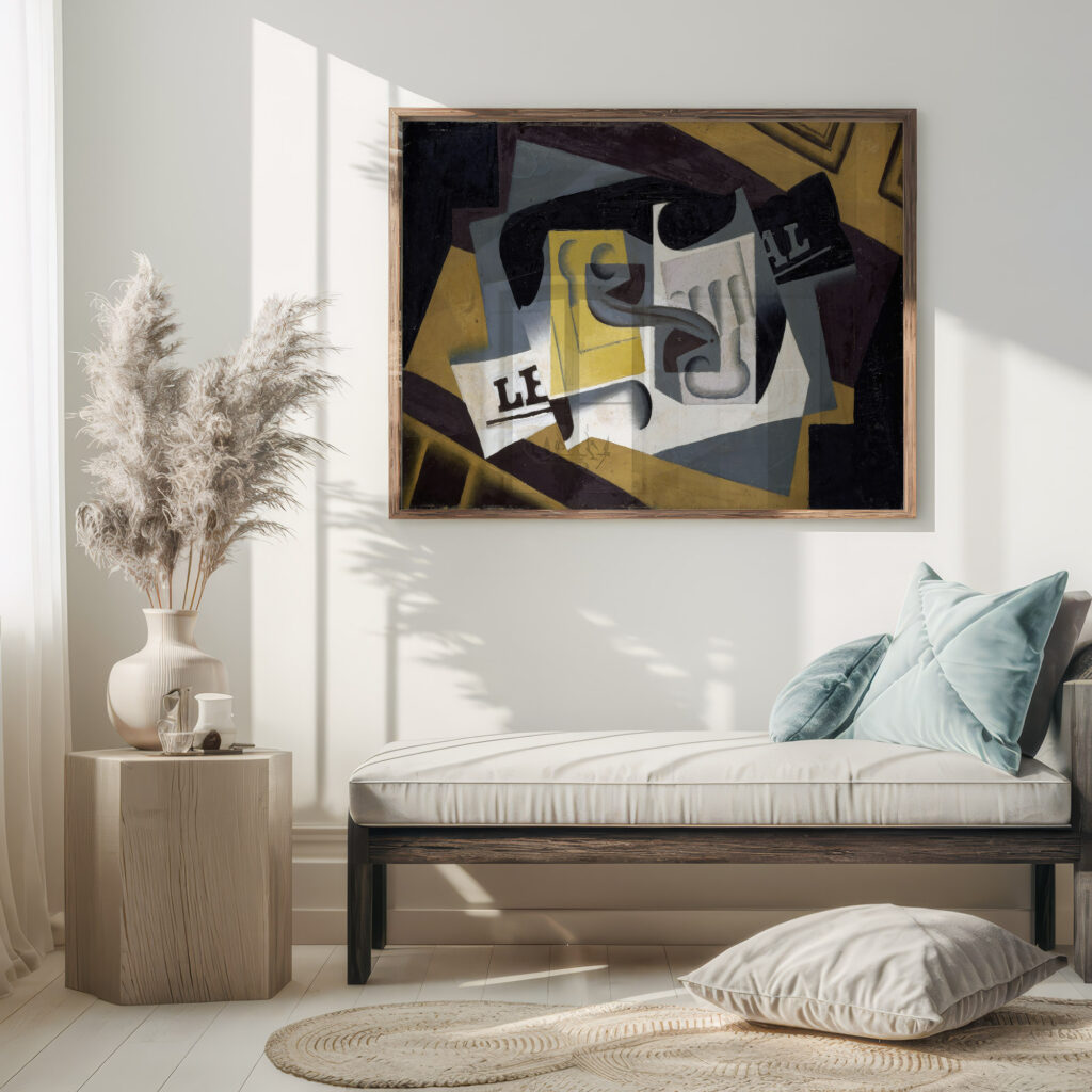 Glass and Newspaper 1917 Juan Gris 5 mockup