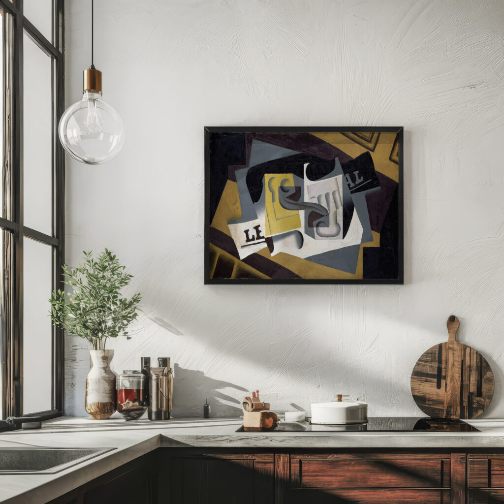 Glass and Newspaper 1917 Juan Gris 6 mockup