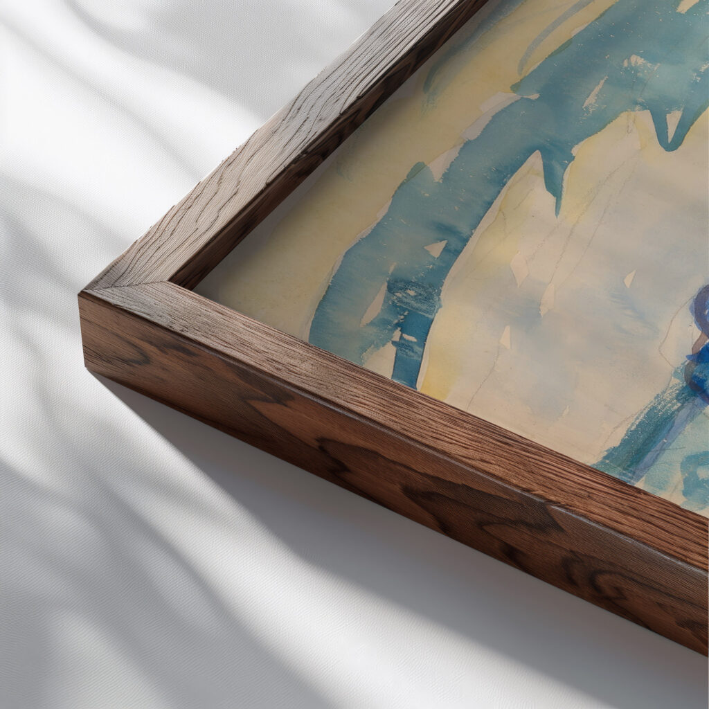 Gloucester ca. 1915 Maurice Prendergast close up dark wood mockup