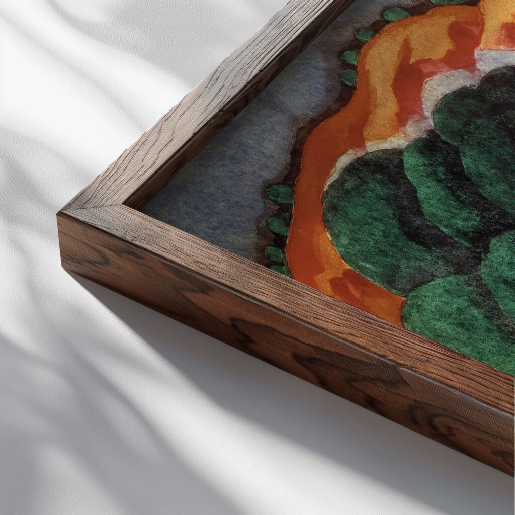 Glowing Night 1924 Oscar Bluemner close up dark wood mockup