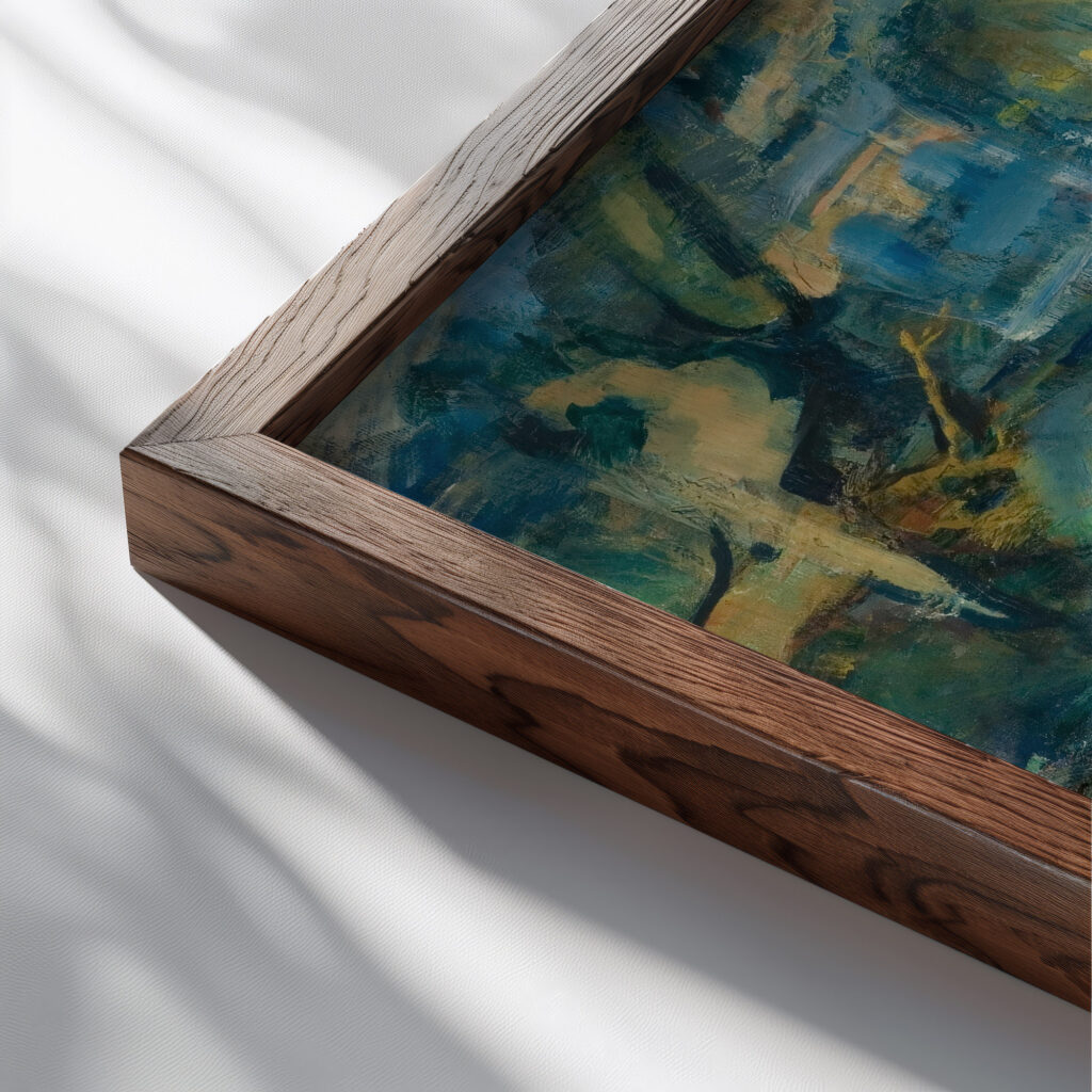 Gobelin 1911 Ludvig Karsten close up dark wood mockup