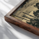 Gorkeho nabrezie v Kosiciach 1924–1927 Konstantin Bauer close up dark wood mockup