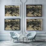 Gorkeho nabrezie v Kosiciach 1924–1927 Konstantin Bauer framed posters mockup