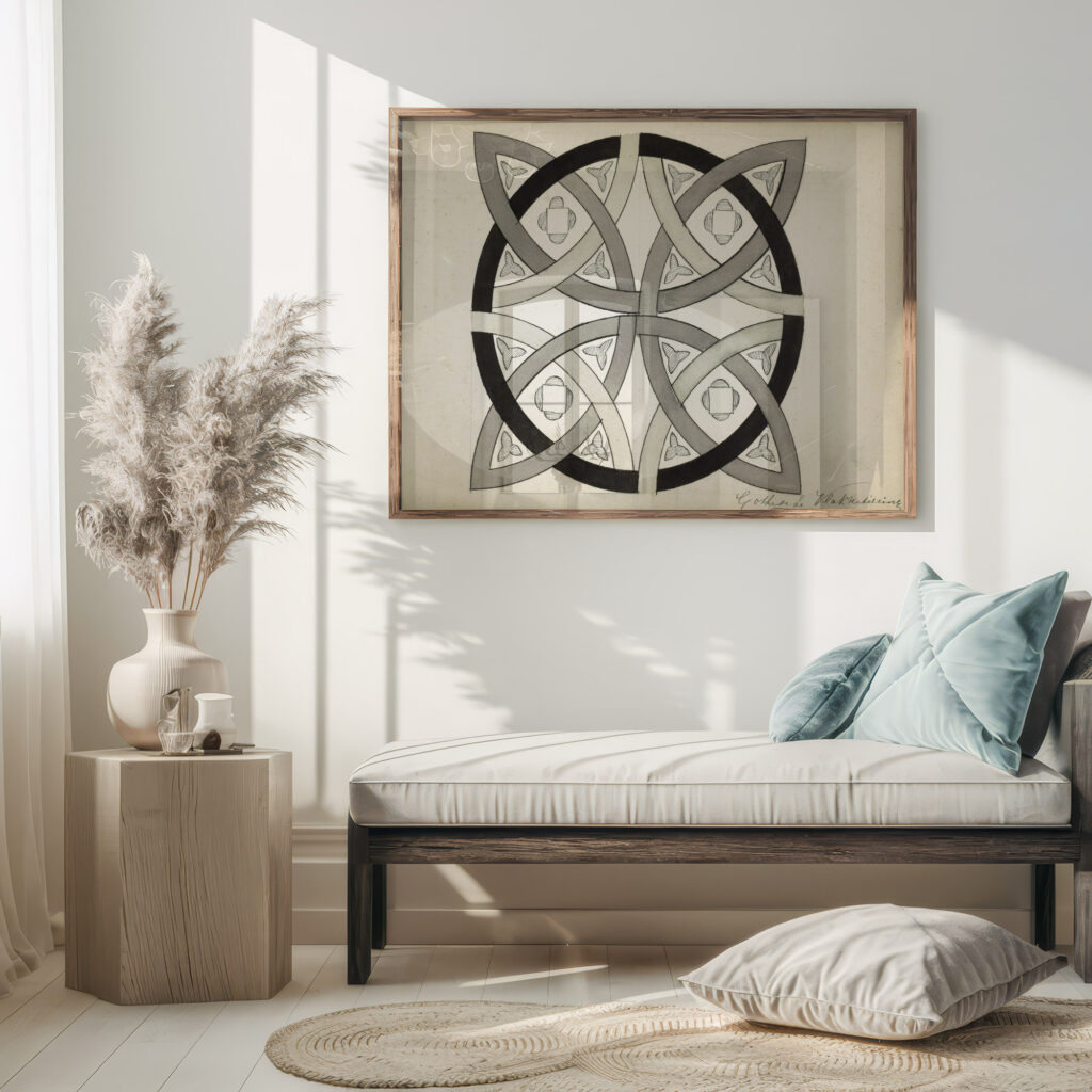 Gotische vlakversiering met vlechtwerk 1890 Johanna van de Kamer 5 mockup