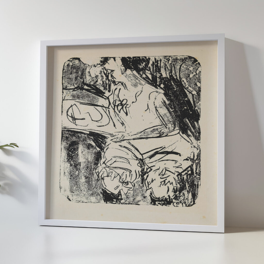 Graphik besehendes Madchen 1907 Ernst Ludwig Kirchner 5 mockup