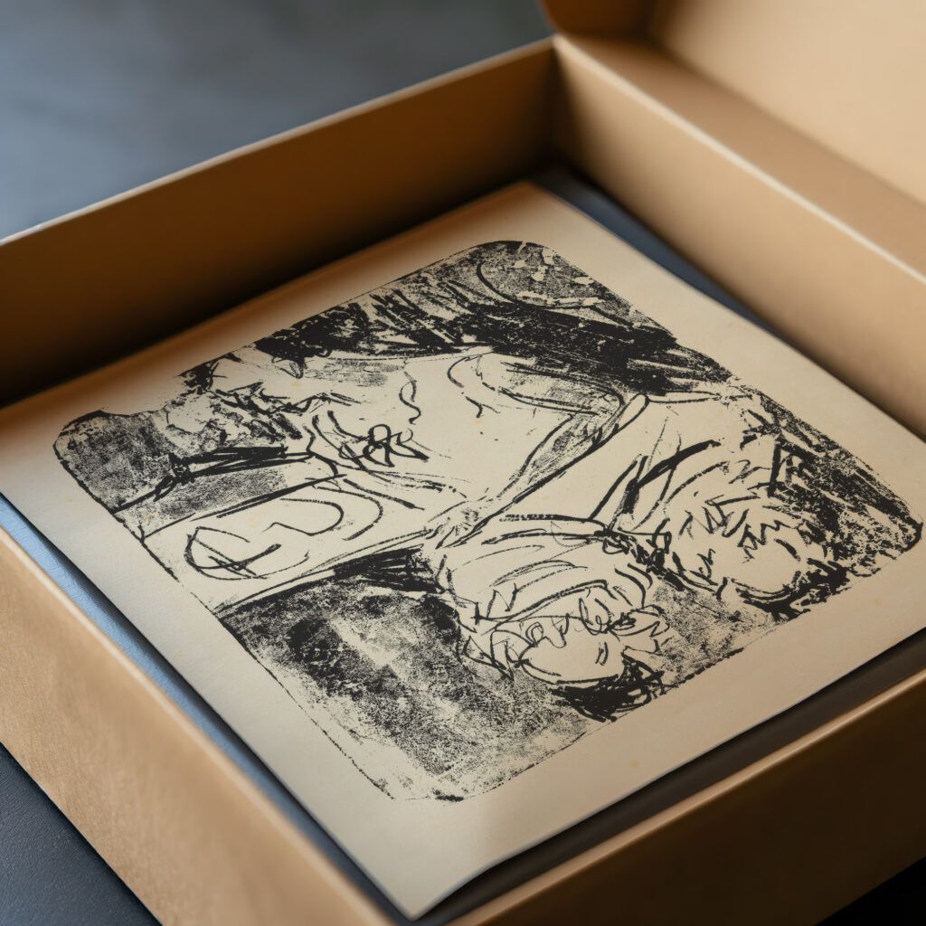 Graphik besehendes Madchen 1907 Ernst Ludwig Kirchner video mockup