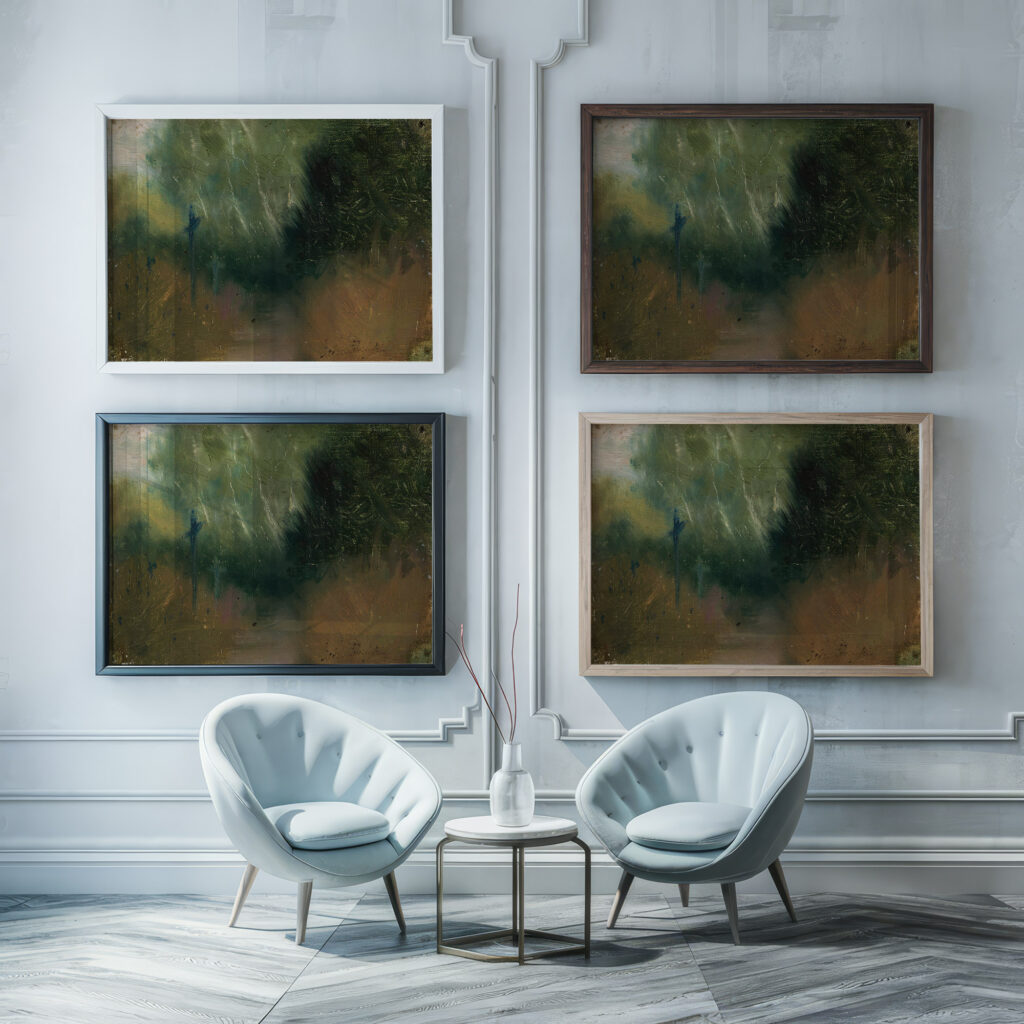 Graveyard at dusk Czeslaw Pelczynski framed posters mockup