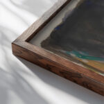 Green Horse in Landscape 1912 Franz Marc close up dark wood mockup