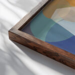 Green Squares ca. 1934 Joseph Schillinger close up dark wood mockup