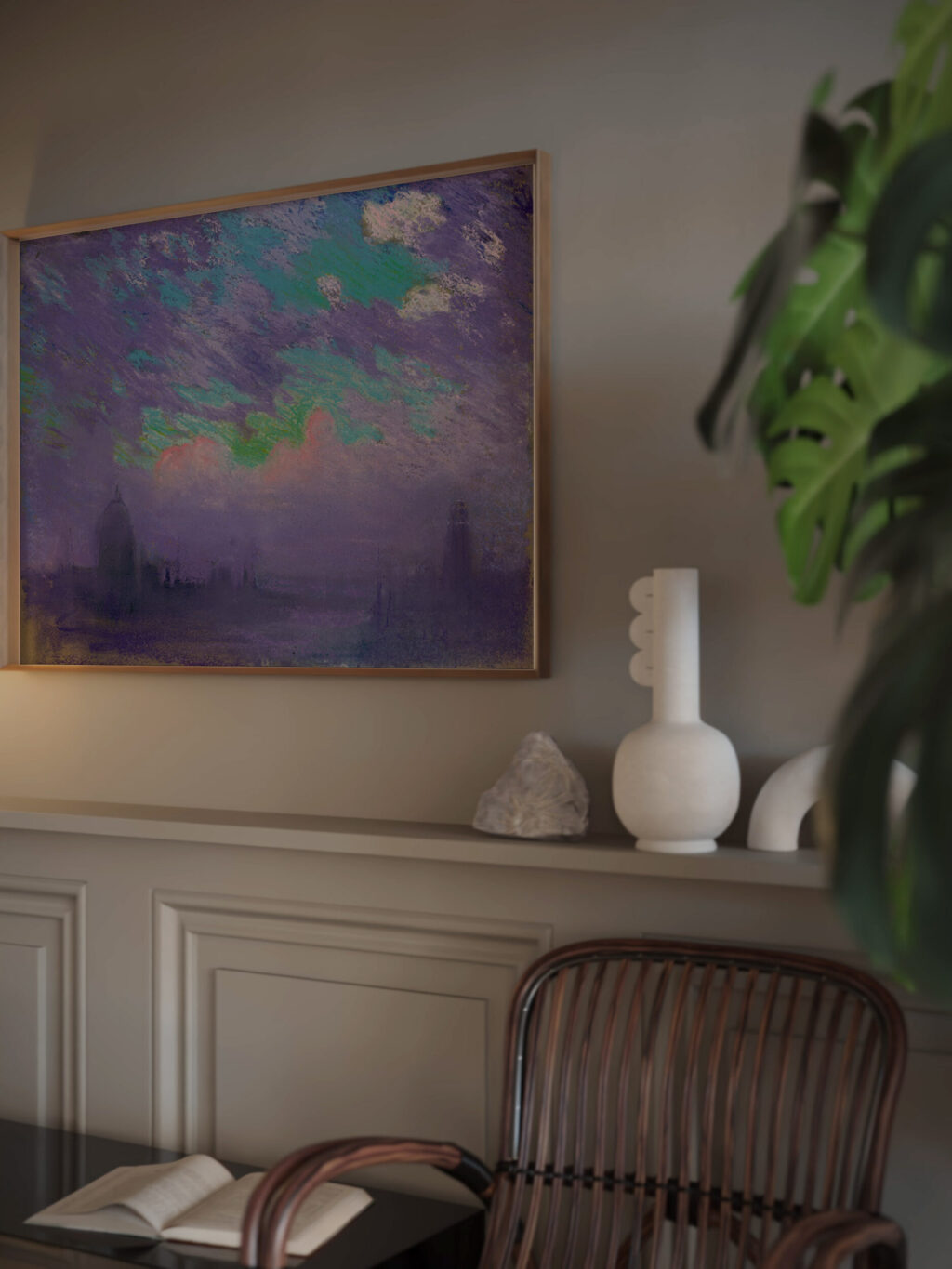 Green blue and purple 1880 Joseph Pennell video mockup