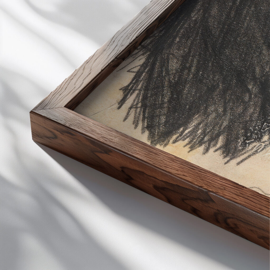 Grete Wolf 1913 Egon Schiele close up dark wood mockup